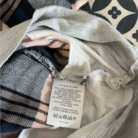 POSTMARK Anthropologie Multi-Color Mixed Fabric Plaid Jersey Top Womens Size M - Picture 4 of 7